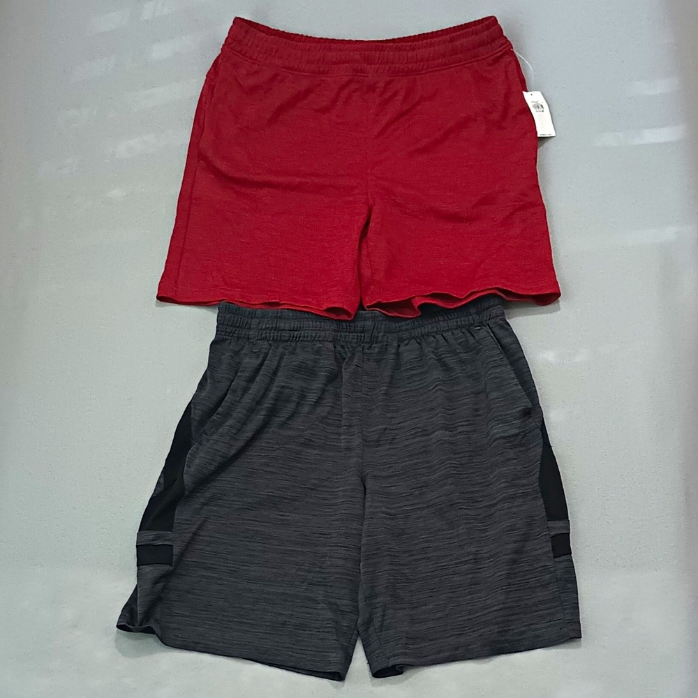 Old Navy & Tek Gear Boys XL 14-16 Basketball Shorts Red Gray 2 Pack Bundle